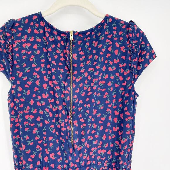 Vineyard Vines Holly Berry Cherry Print Jumpsuit Girls Size 16 Short Sleeve - Picture 7 of 8